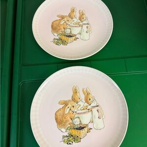 Pink Bunny Themed Plates